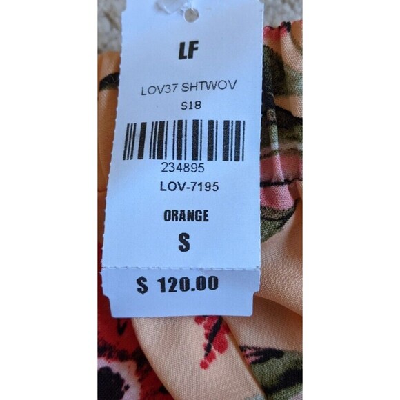 LF Short Floral Cinched Sides High Rise Elastic Waist Pull On Tropical Small - Picture 10 of 10